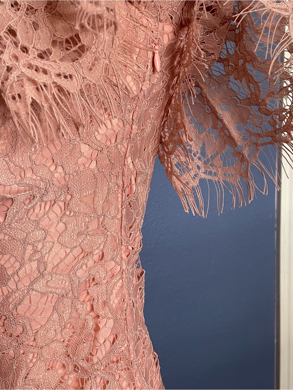 PrettyLittleThing Pink Lace Mini Bardot Dress - Picture 6 of 10